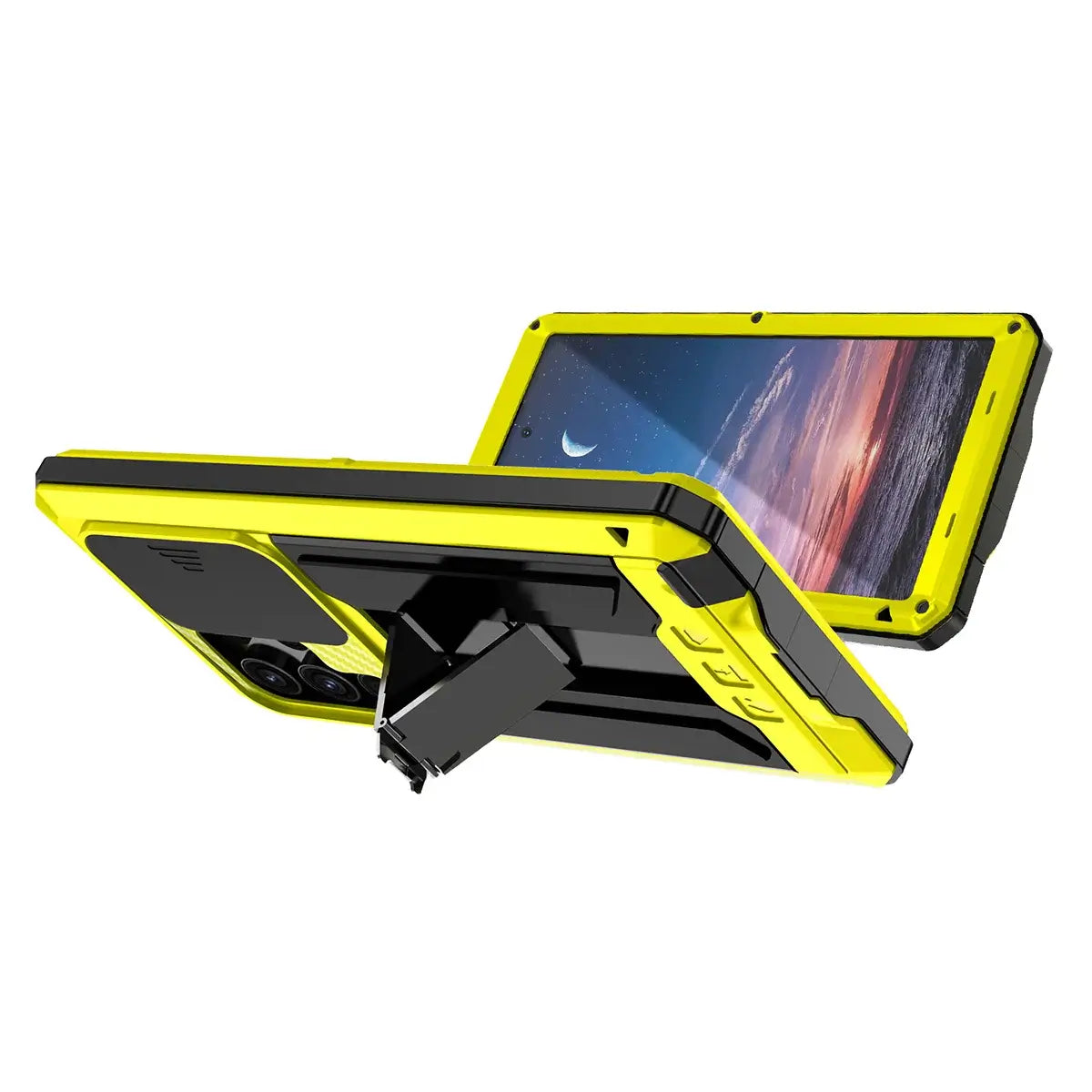 Buy Heavy Duty Metal Case with 360° Full Body Protection, Sliding Camera Cover, Built-in Screen Protector, Shockproof & Dustproof Armor Phone Cover - Wade at Caseles-Samsung Galaxy S25 Ultra, Black