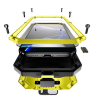 Buy iPhone Heavy Duty Metal Case with 360° Full Body Protection, Sliding Camera Cover, Built-in Screen Protector, Shockproof & Dustproof Armor Phone Cover - Warren at Caseles-iPhone 17 Pro Max, Black