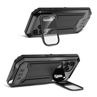 Buy iPhone Heavy Duty Metal Case with 360° Full Body Protection, Sliding Camera Cover, Built-in Screen Protector, Shockproof & Dustproof Armor Phone Cover - Warren at Caseles-iPhone 17 Pro Max, Black