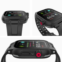 Buy Professional IP68 Waterproof Case for Apple Watch, Full-Body Rugged Protective Cover with Built-in Screen Protector and Integrated Band - WATERPROOF APPLE WATCH CASE at Caseles-46mm, 