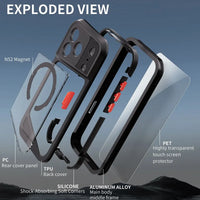 Buy Aluminum Metal Case for iPhone 17 Series, IP68 Waterproof Rugged Aluminum Alloy Full Body Cover, MagSafe, Built-in Screen Protector, 14FT Shockproof - Westen at Caseles-iPhone 17 Pro Max, 