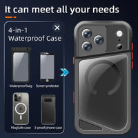 Buy Aluminum Metal Case for iPhone 17 Series, IP68 Waterproof Rugged Aluminum Alloy Full Body Cover, MagSafe, Built-in Screen Protector, 14FT Shockproof - Westen at Caseles-iPhone 17 Pro Max, 