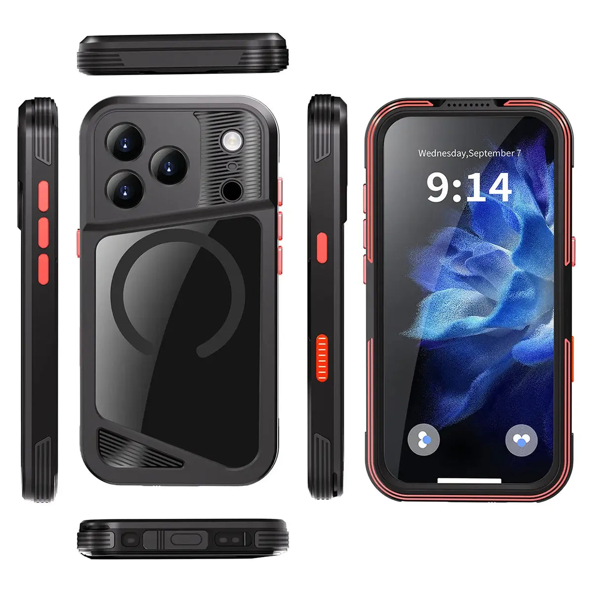 Buy Aluminum Metal Case for iPhone 17 Series, IP68 Waterproof Rugged Aluminum Alloy Full Body Cover, MagSafe, Built-in Screen Protector, 14FT Shockproof - Westen at Caseles-iPhone 17 Pro Max, 