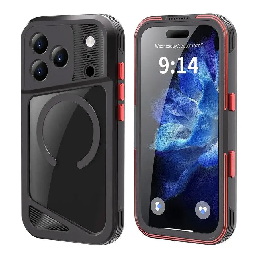 Buy Aluminum Metal Case for iPhone 17 Series, IP68 Waterproof Rugged Aluminum Alloy Full Body Cover, MagSafe, Built-in Screen Protector, 14FT Shockproof - Westen at Caseles-iPhone 17 Pro Max, 