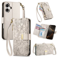 Buy PU Leather Wallet iPhone 17 Case with Card Slots, Wrist Strap, Stand, and Full Shockproof Protection, Willow at Caseles-iPhone 17 Pro Max, White