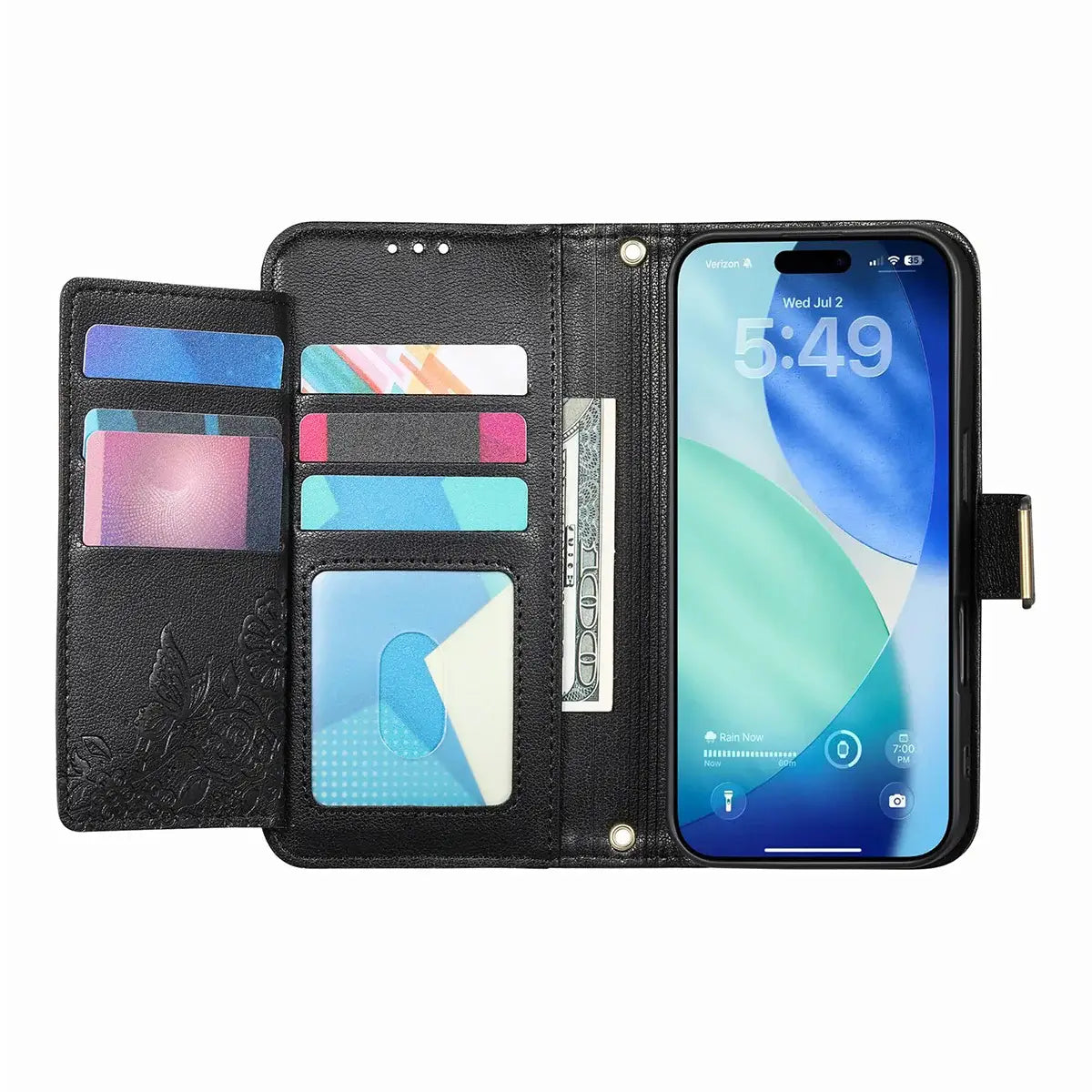 Buy PU Leather Wallet iPhone 17 Case with Card Slots, Wrist Strap, Stand, and Full Shockproof Protection, Willow at Caseles-iPhone 17 Pro Max, White