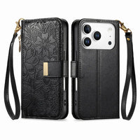 Buy PU Leather Wallet iPhone 17 Case with Card Slots, Wrist Strap, Stand, and Full Shockproof Protection, Willow at Caseles-iPhone 17 Pro Max, White