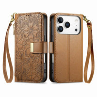 Buy PU Leather Wallet iPhone 17 Case with Card Slots, Wrist Strap, Stand, and Full Shockproof Protection, Willow at Caseles-iPhone 17 Pro Max, White
