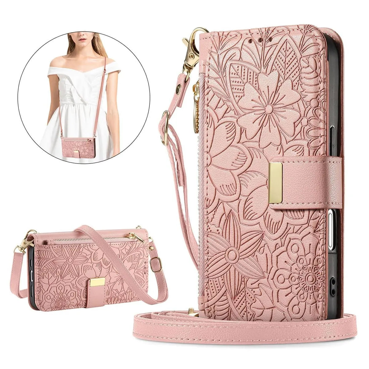 Buy PU Leather Wallet iPhone 17 Case with Card Slots, Wrist Strap, Stand, and Full Shockproof Protection, Willow at Caseles-iPhone 17 Pro Max, White