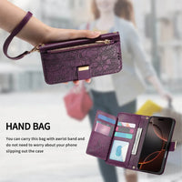 Buy PU Leather Wallet iPhone 17 Case with Card Slots, Wrist Strap, Stand, and Full Shockproof Protection, Willow at Caseles-iPhone 17 Pro Max, White