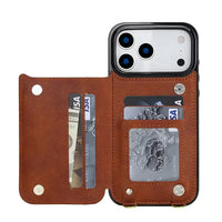 Buy Crossbody Wallet Case for iPhone, Magnetic Leather Flip Cover with Detachable Lanyard Strap, Card Holder & Kickstand, Shockproof Protection, Wyla at Caseles-iPhone 17 Pro Max, Black