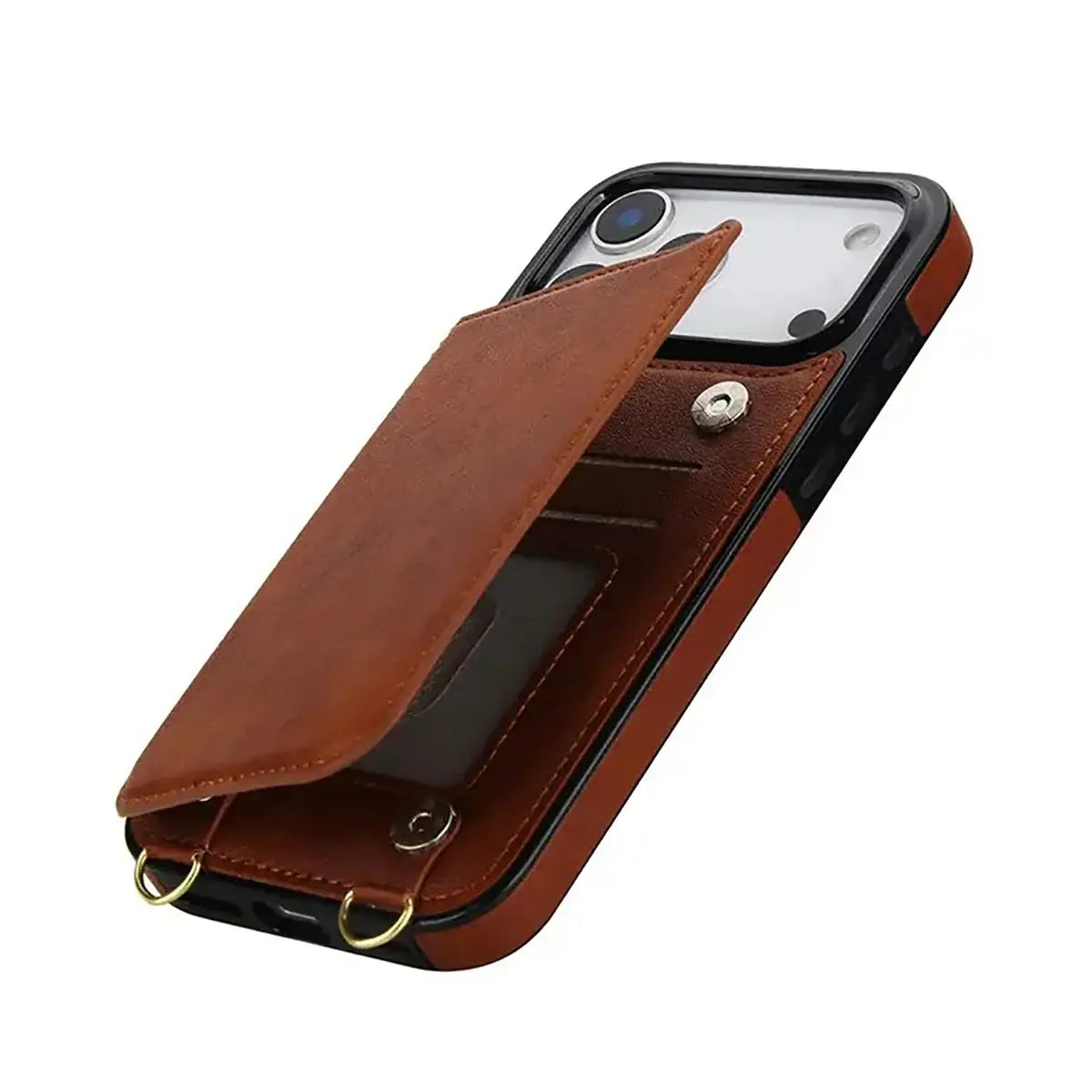 Buy Crossbody Wallet Case for iPhone, Magnetic Leather Flip Cover with Detachable Lanyard Strap, Card Holder & Kickstand, Shockproof Protection, Wyla at Caseles-iPhone 17 Pro Max, Black