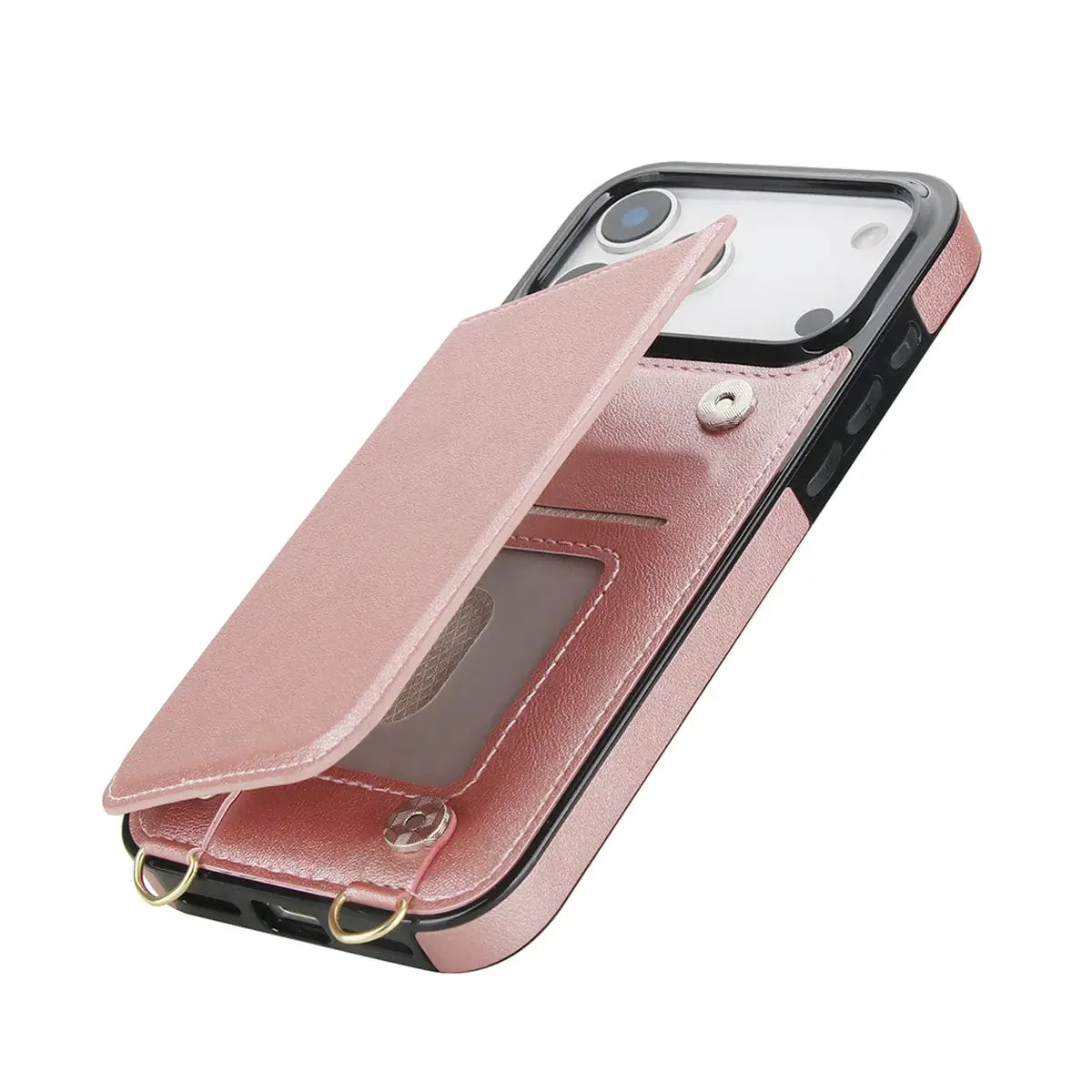 Buy Crossbody Wallet Case for iPhone, Magnetic Leather Flip Cover with Detachable Lanyard Strap, Card Holder & Kickstand, Shockproof Protection, Wyla at Caseles-iPhone 17 Pro Max, Black