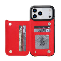 Buy Crossbody Wallet Case for iPhone, Magnetic Leather Flip Cover with Detachable Lanyard Strap, Card Holder & Kickstand, Shockproof Protection, Wyla at Caseles-iPhone 17 Pro Max, Black