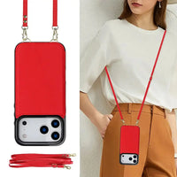 Buy Crossbody Wallet Case for iPhone, Magnetic Leather Flip Cover with Detachable Lanyard Strap, Card Holder & Kickstand, Shockproof Protection, Wyla at Caseles-iPhone 17 Pro Max, Black