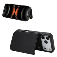 Buy Crossbody Wallet Case for iPhone, Magnetic Leather Flip Cover with Detachable Lanyard Strap, Card Holder & Kickstand, Shockproof Protection, Wyla at Caseles-iPhone 17 Pro Max, Black