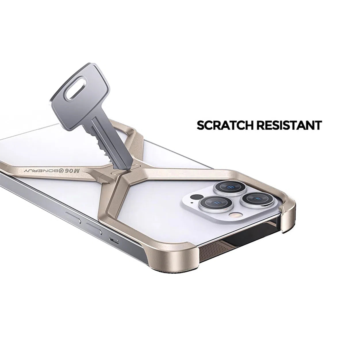 Buy Metal Frameless Phone Case, X Shaped Cool Design, Slim Aluminum Alloy Bumper, Shockproof - X at Caseles-iPhone 16 Pro Max, Grey