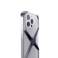 Buy Metal Frameless Phone Case, X Shaped Cool Design, Slim Aluminum Alloy Bumper, Shockproof - X at Caseles-iPhone 16 Pro Max, Grey