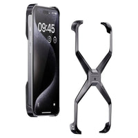 Buy Metal Frameless Phone Case, X Shaped Cool Design, Slim Aluminum Alloy Bumper, Shockproof - X at Caseles-iPhone 16 Pro Max, Grey