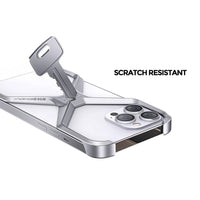 Buy Metal Frameless Phone Case, X Shaped Cool Design, Slim Aluminum Alloy Bumper, Shockproof - X at Caseles-iPhone 16 Pro Max, Grey