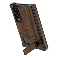 Buy Premium Walnut Wood Texture Case with Precision Metallic Frame, Drop-Resistant Bumper & Elevated Bezel Defense - Zane at Caseles-Samsung Galaxy Z Fold 8 Ultra, Black