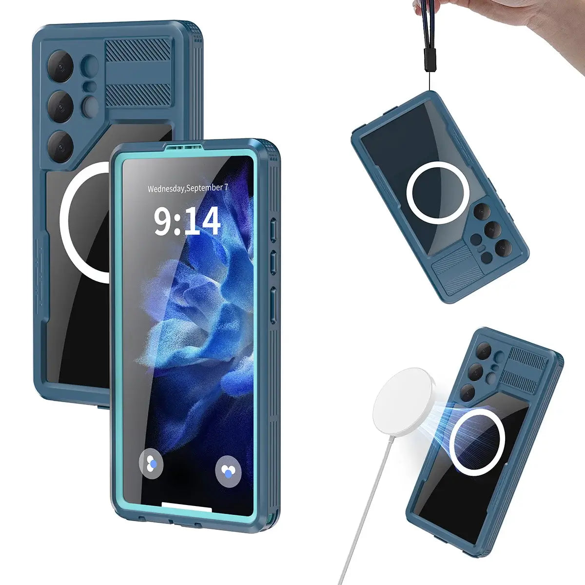 Buy IP68 Waterproof Phone Case, Compatible with Magsafe, Built in Screen Protector, 14FT Shockproof, Rugged Metal Full Body Aluminum Cover - Zayden at Caseles-Samsung Galaxy S26 Ultra, Black