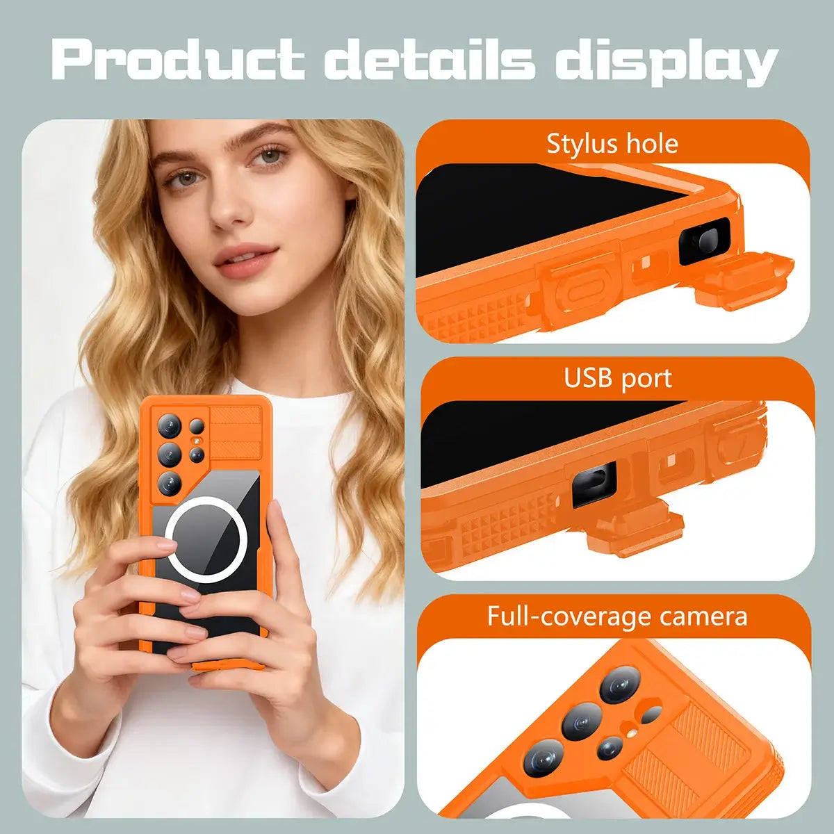 Buy IP68 Waterproof Phone Case, Compatible with Magsafe, Built in Screen Protector, 14FT Shockproof, Rugged Metal Full Body Aluminum Cover - Zayden at Caseles-Samsung Galaxy S26 Ultra, Black