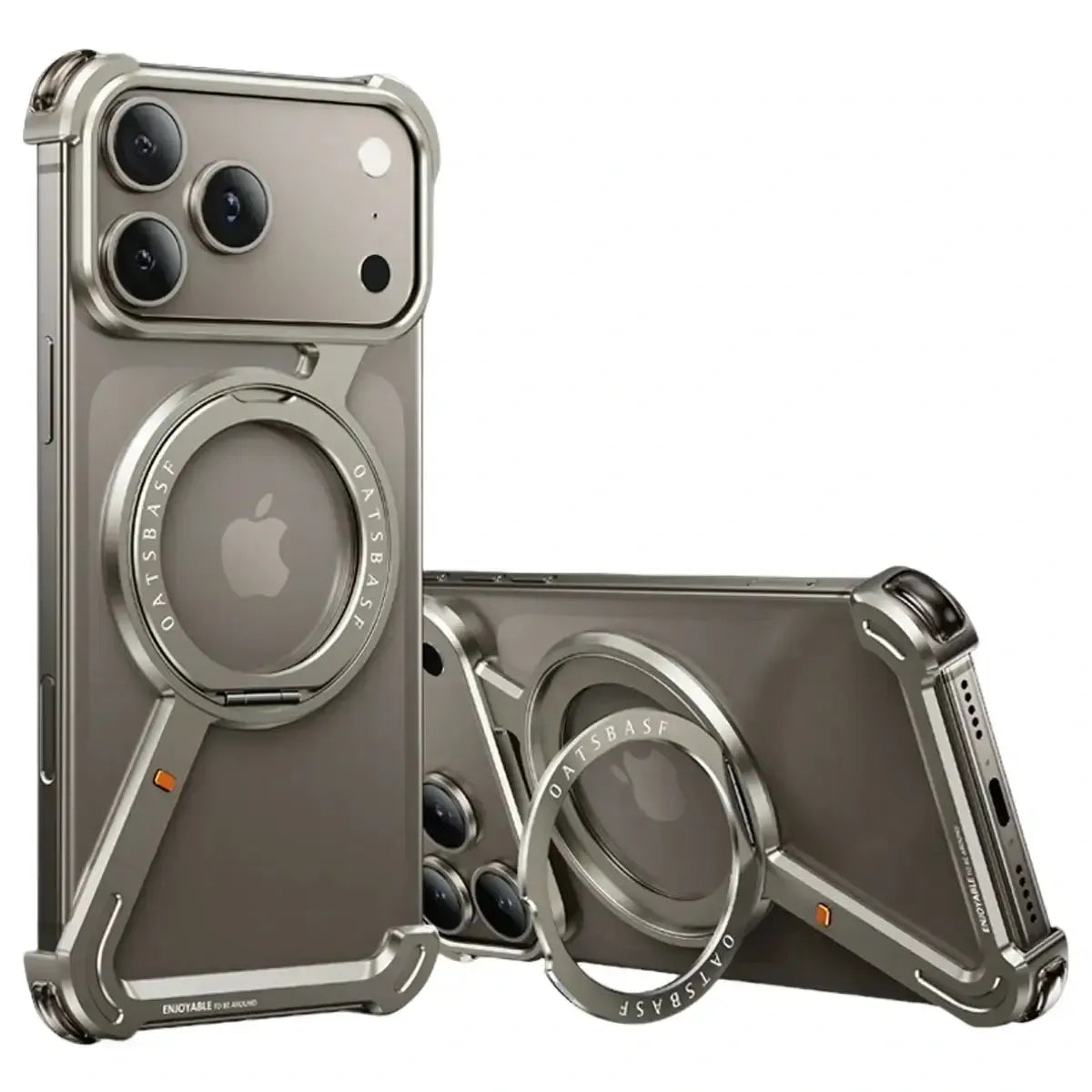 Caseles Aluminum Metal Frameless Design Bumper Phone Case for iPhone with Rotatable Ring Holder Magnetic Kickstand Cover · Caseles Caseles Aluminum Metal Frameless Design Bumper Phone Case for iPhone with Rotatable Ring Holder Magnetic Kickstand Cover · Caseles