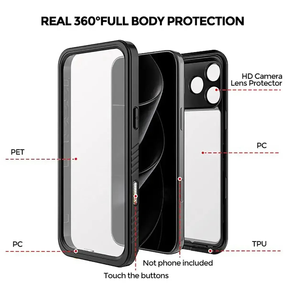 Buy Anti-peeping IP68 waterproof mobile phone case - ZINA at Caseles-iPhone 17 Pro Max, 